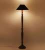 Black coolie cotton Wooden floor lamp