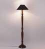 Black coolie cotton Wooden floor lamp
