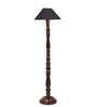 Black coolie cotton Wooden floor lamp