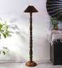 Black coolie cotton Wooden floor lamp