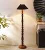 Black coolie cotton Wooden floor lamp
