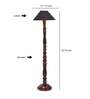 Black coolie cotton Wooden floor lamp