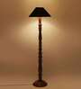 Black coolie cotton Wooden floor lamp