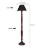 Black cotton conical wooden floor lamp
