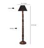 Black cotton conical wooden floor lamp