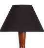 Black cotton conical wooden floor lamp