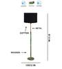 Devansh Black cotton Drum shade with   floor lamp with wood base .-