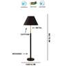 Devansh Black cotton Drum shade with   floor lamp with wood base .-