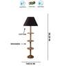 Devansh Black cotton Drum shade with   floor lamp with wood base .-