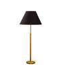 Devansh Black cotton Drum shade with   floor lamp with wood base .-