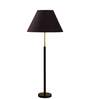 Devansh Black cotton Drum shade with   floor lamp with wood base .-