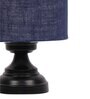 Blue  Jute  Shade Lamp  With Black Base