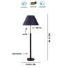 Devansh Blue cotton Drum shade with   floor lamp with wood base .-