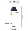 Devansh Blue cotton Drum shade with   floor lamp with wood base .-