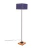 Devansh Blue Jute Drum Shade Stick Floor Lamp With Wood Square Base