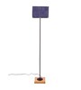 Devansh Blue Jute Drum Shade Stick Floor Lamp With Wood Square Base