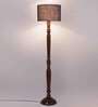 Blue Jute Wooden floor Lamp