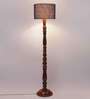 Blue Jute Wooden floor Lamp