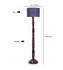 Blue Jute Wooden floor Lamp