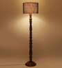 Blue Jute Wooden floor Lamp