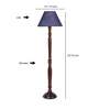 Blue Jute Conical wooden floor lamp
