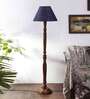 Blue Jute Conical wooden floor lamp