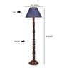 Blue Jute Conical wooden floor lamp