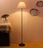 Porco Grey Cotton Shade Club Floor Lamp With Iron Base