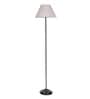 Porco Grey Cotton Shade Club Floor Lamp With Iron Base