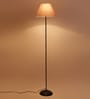 Porco Grey Cotton Shade Club Floor Lamp With Iron Base