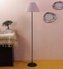 Porco Grey Cotton Shade Club Floor Lamp With Iron Base
