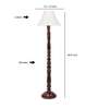 Cross Pleated off white cotton Wooden Floor Lamp