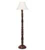 Cross Pleated off white cotton Wooden Floor Lamp