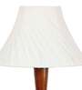 Cross Pleated off white cotton Wooden Floor Lamp