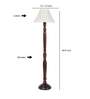 Curtain Pleated off white cotton Wooden Floor Lamp