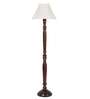 Curtain Pleated off white cotton Wooden Floor Lamp