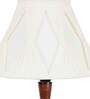 Curtain Pleated off white cotton Wooden Floor Lamp