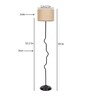 Devansh Drum  Beige Jute Shade Floor Lamp With  Black  Base 