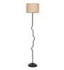 Devansh Drum  Beige Jute Shade Floor Lamp With  Black  Base 