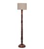 Gilford Beige Jute Shade Club Floor Lamp With Wood Base