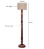 Gilford Beige Jute Shade Club Floor Lamp With Wood Base