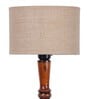 Gilford Beige Jute Shade Club Floor Lamp With Wood Base