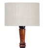White Jute Shade Club Floor Lamp With Wood Base