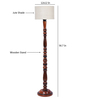 White Jute Shade Club Floor Lamp With Wood Base