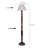 Grey cotton conical wooden floor lamp