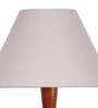 Grey cotton conical wooden floor lamp