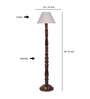 Grey cotton conical wooden floor lamp