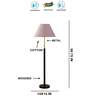 Devansh Grey cotton Drum shade with   floor lamp with wood base .-