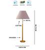Devansh Grey cotton Drum shade with   floor lamp with wood base .-