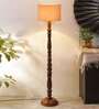 Grey Cotton Wooden floor Lamp